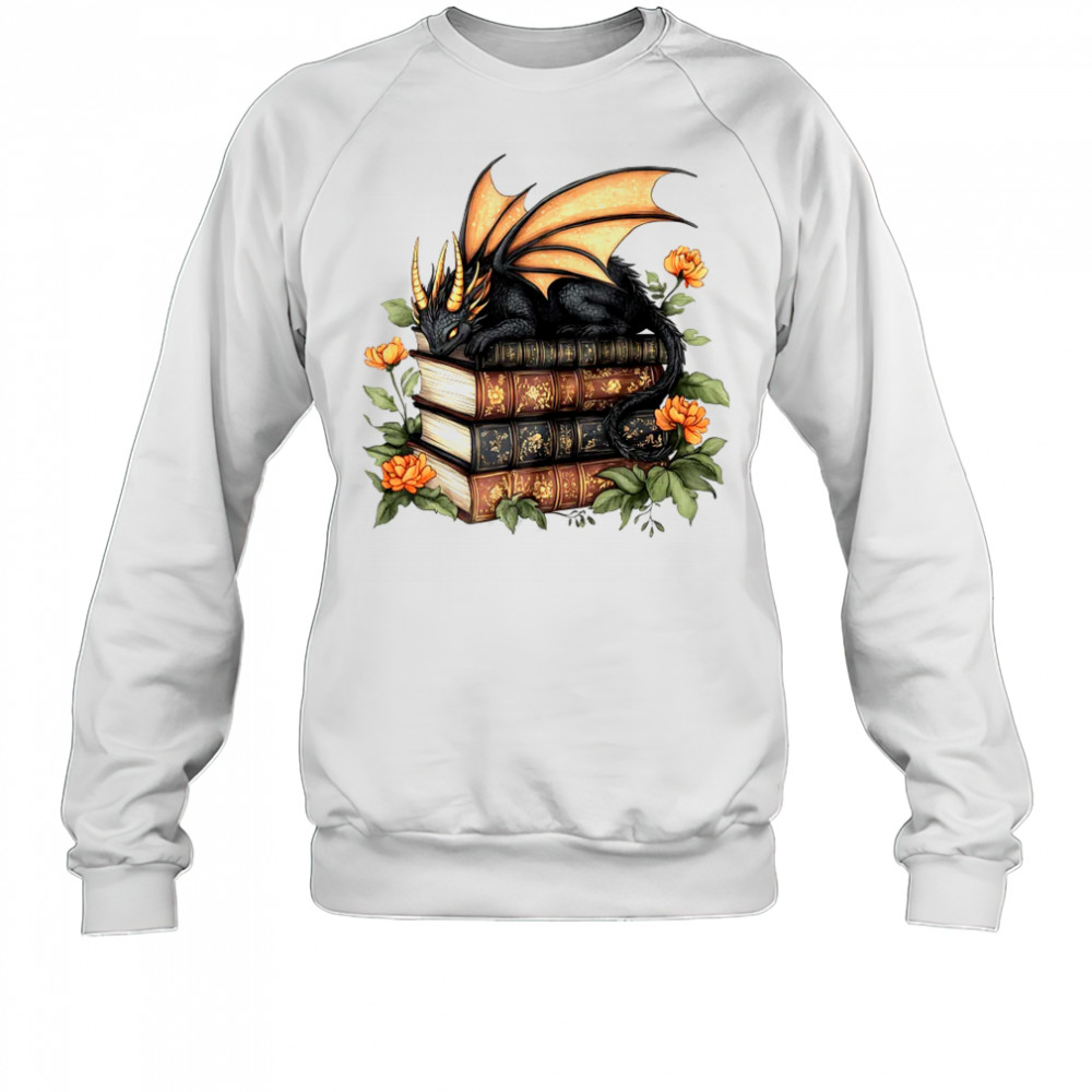 Dragon Books Cottagecore Flower Bookworm Book Lover shirt Sweatshirt