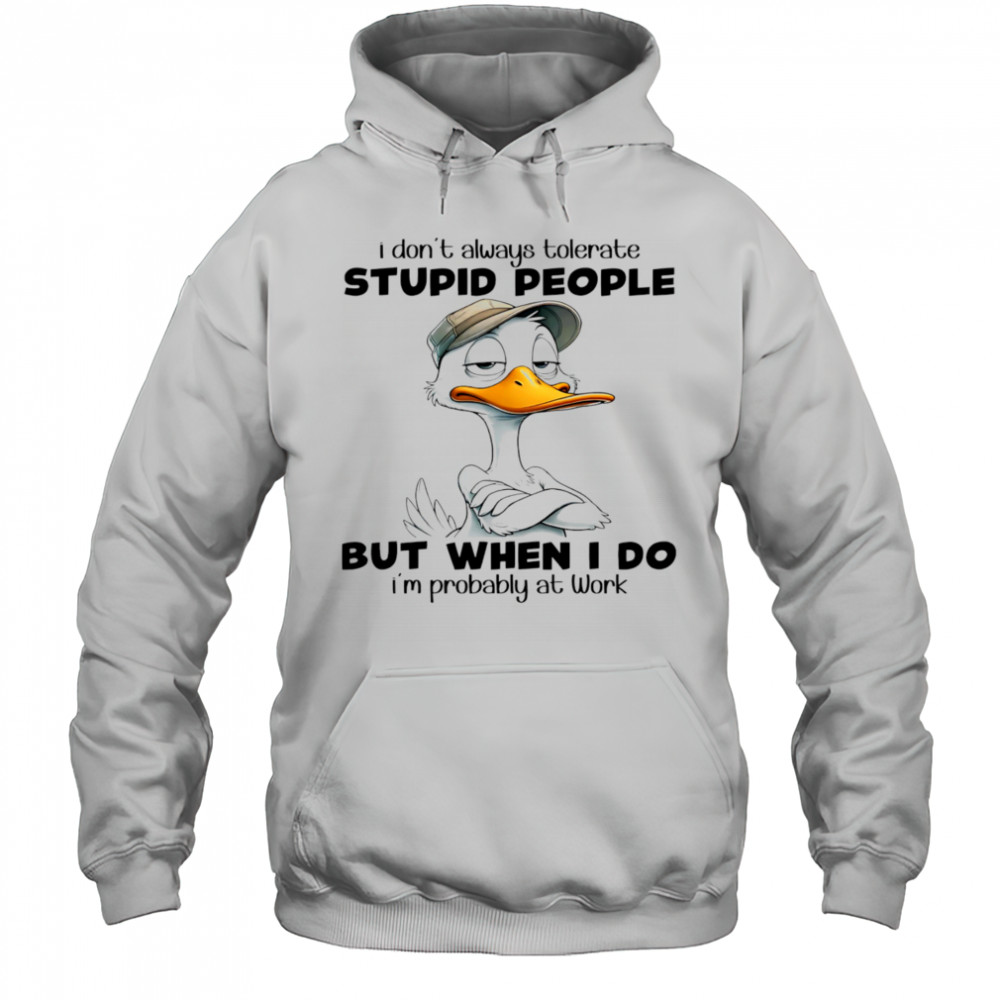 Duck I don’t always tolerate stupid people but when I do I’m probably at work shirt Hoodie