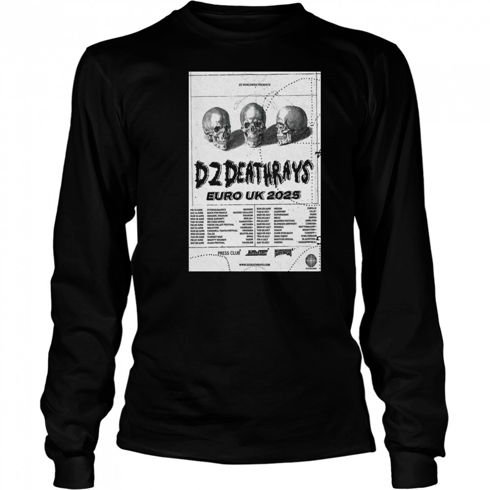 DZ Deathrays Euro UK Tour 2025 t-shirt Long Sleeved