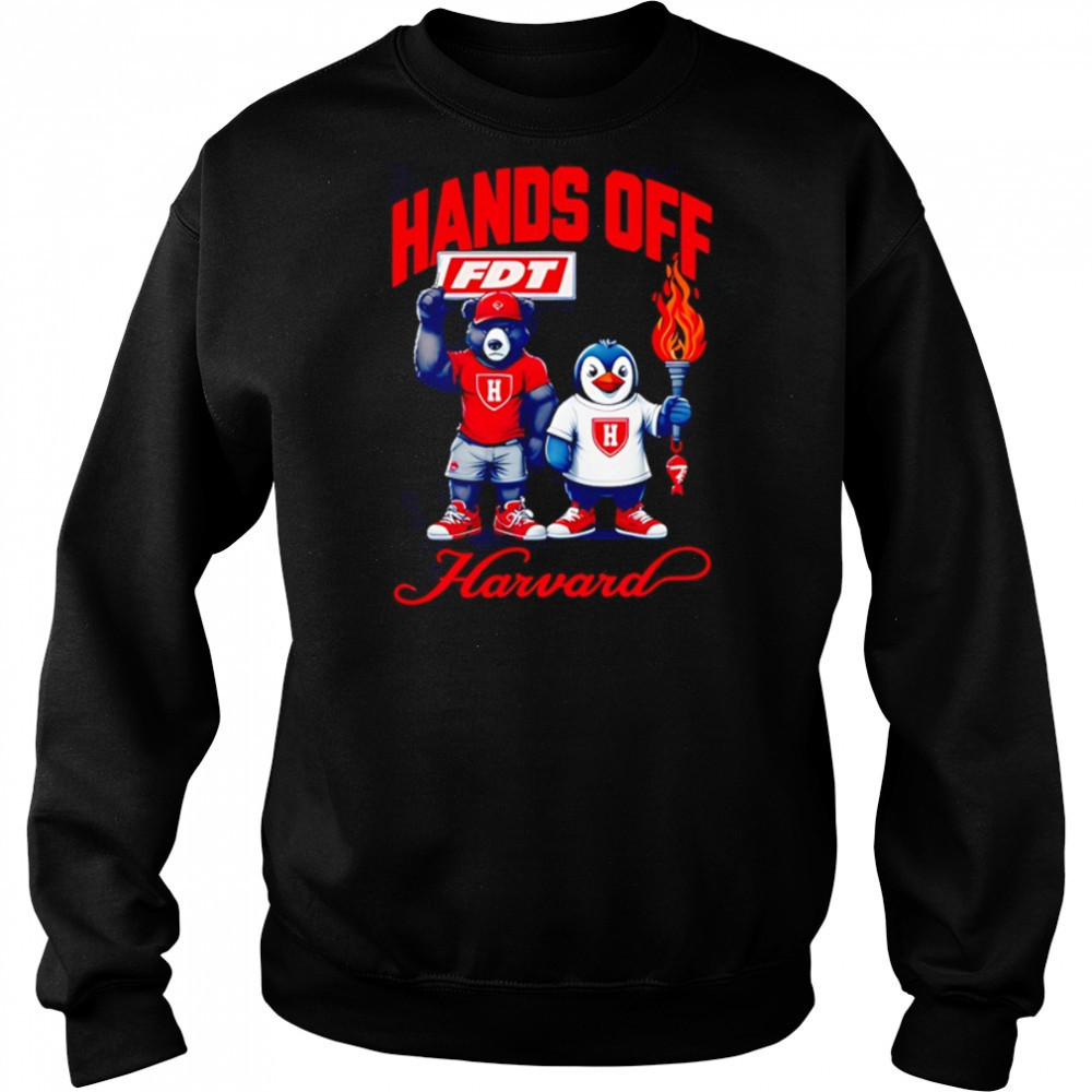 Hands Off Harvard Subtle FDT bear and penguin shirt Hoodie