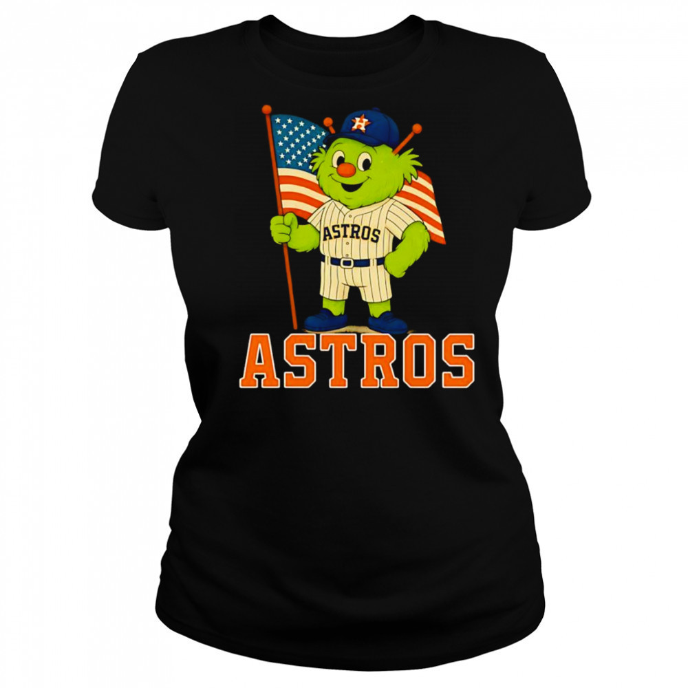 Houston Astros Orbit mascot American flag shirt Women's T-shirt