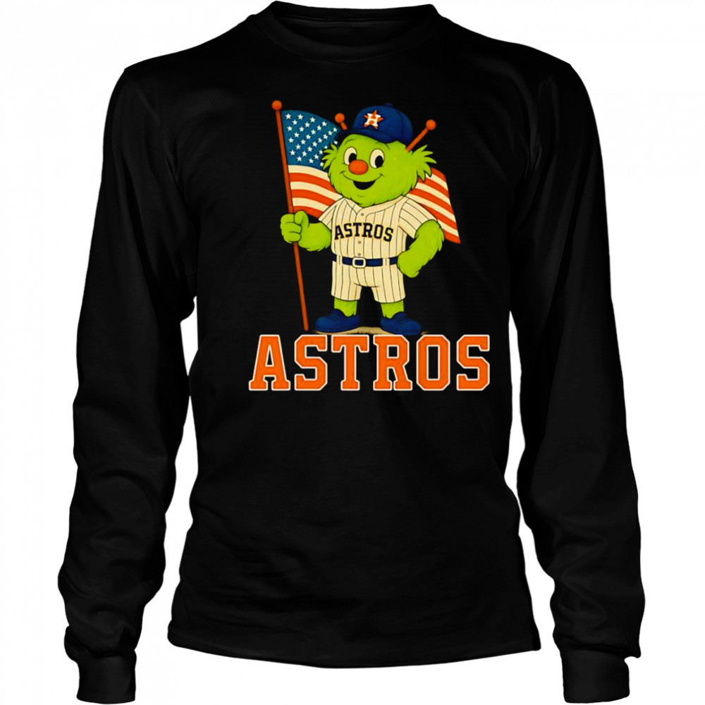 Houston Astros Orbit mascot American flag shirt Long Sleeved