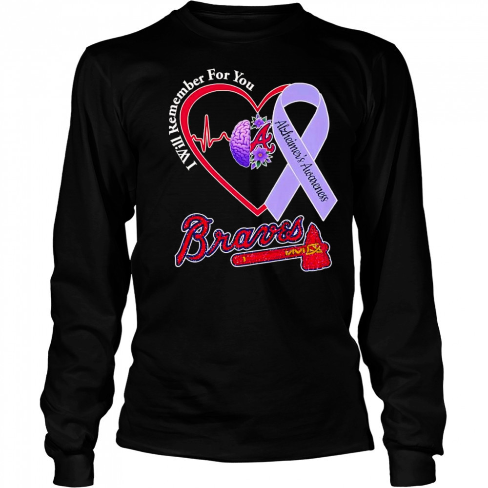 I will remember for you Alzheimer’s Awareness Atlanta Braves shirt Long Sleeved