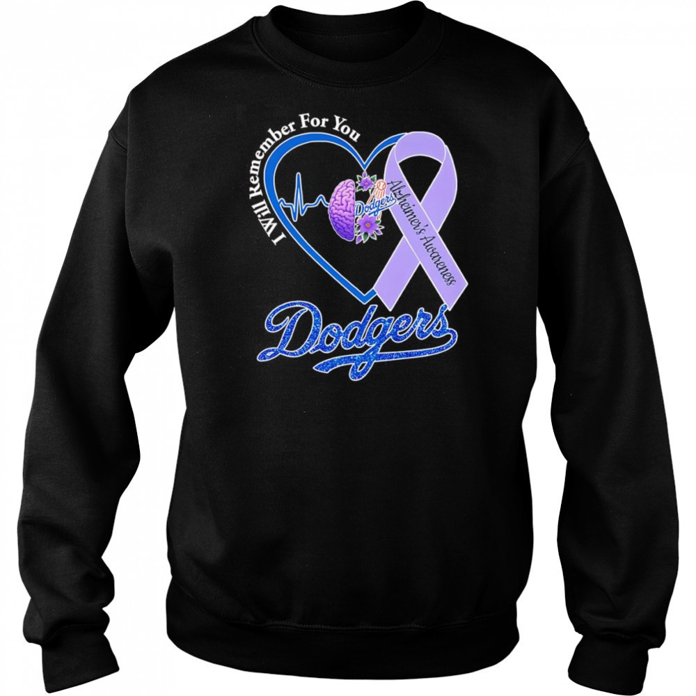 I will remember for you Alzheimer’s Awareness Los Angeles Dodgers shirt Hoodie