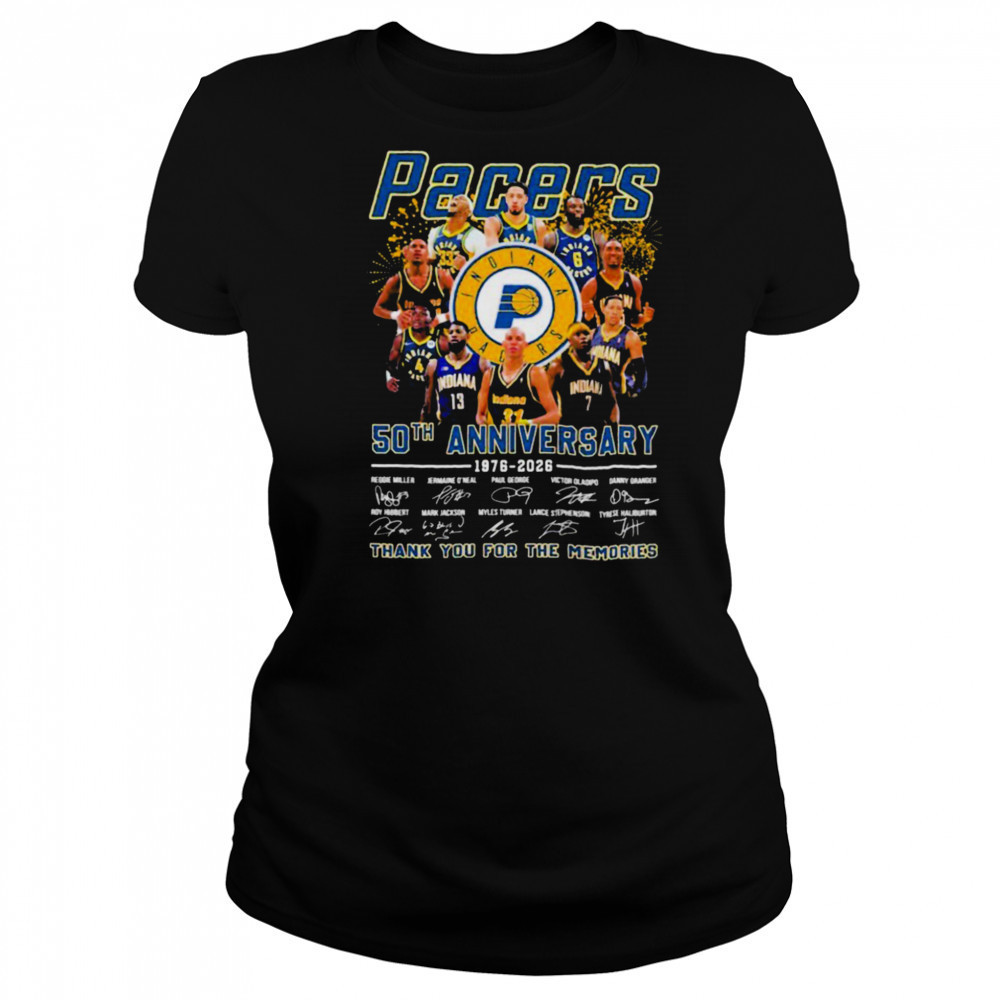 Indiana Pacers 50th Anniversary Thank You For The Memories Signatures T shirts Women's T-shirt
