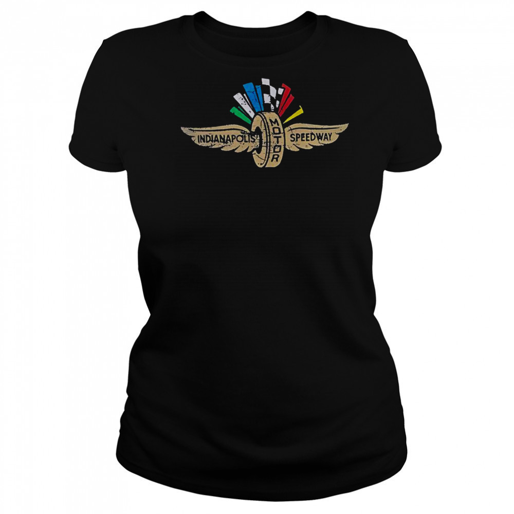 Indianapolis Motor Speedway Wing Wheel Flag Logo T-Shirt Women's T-shirt