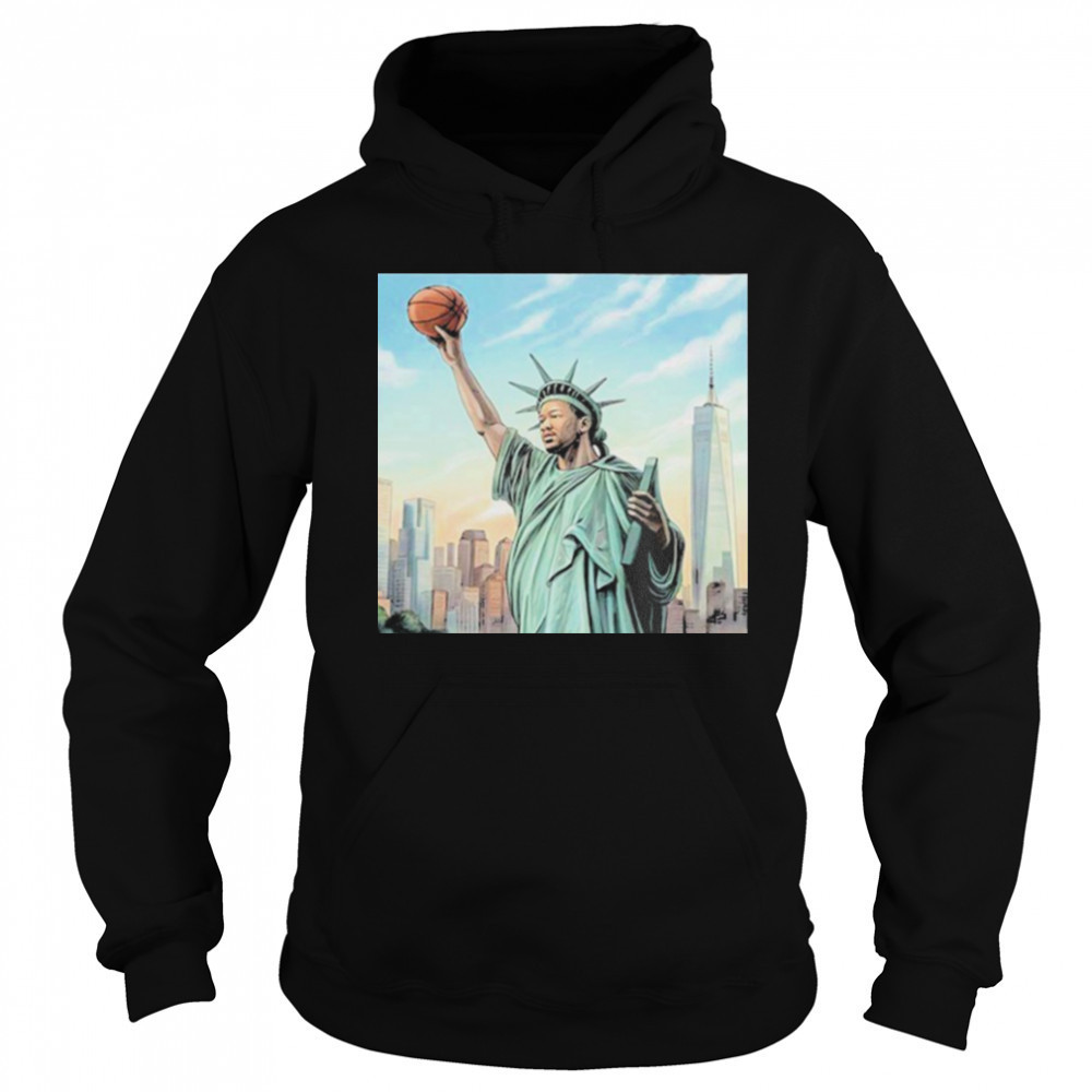 Jalen Brunson New York Knicks Statue Of Liberty Cover Nike Kobe 6 PE’s NBA 2025 T shirts Sweatshirt