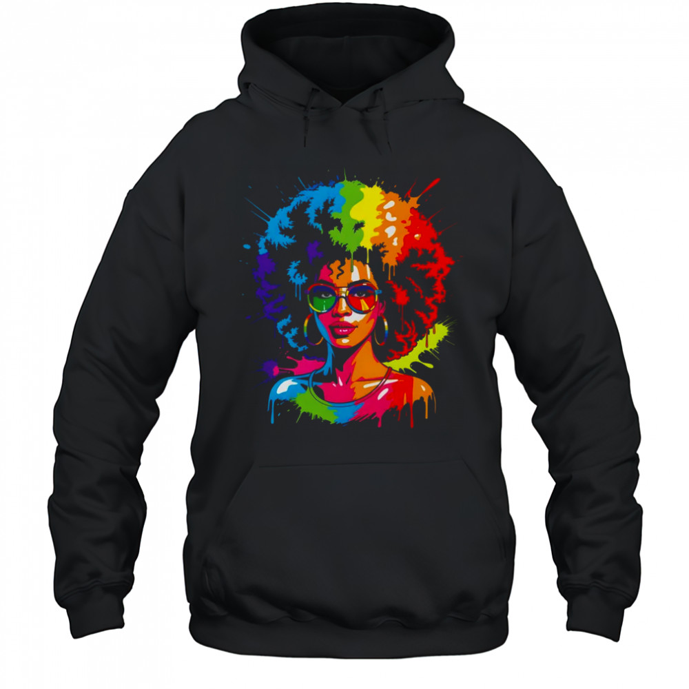 Juneteenth Black Queen Afro Pride Art Dripping Melanin Women shirt Hoodie