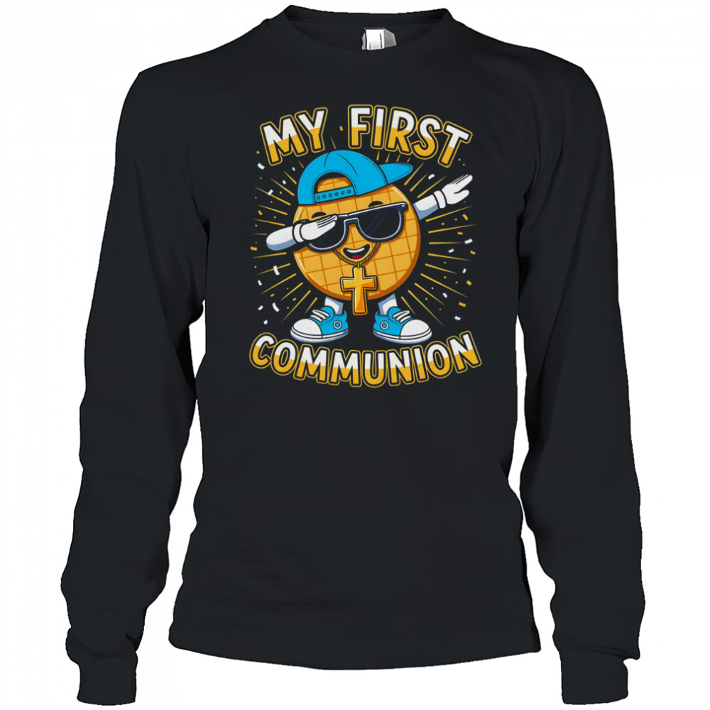 My First Communion Dabbing Wafer Funny 1st Communion Boy shirt Long Sleeved