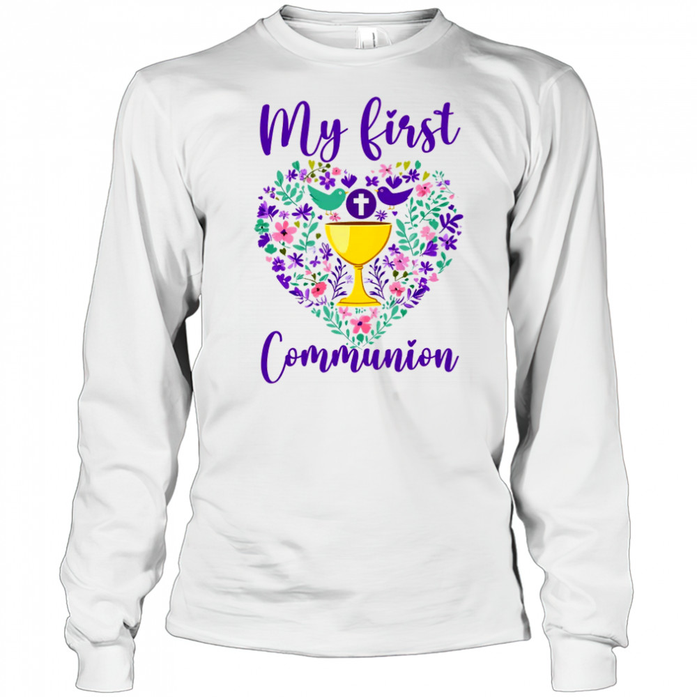 My First Holy Communion Christians And Catholic Girls Boys shirt Long Sleeved