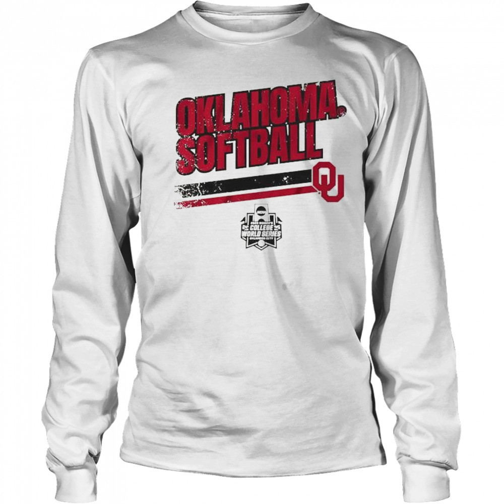 Oklahoma Sooners Softball Women’s NCAA College World Series Stripe t-shirt Long Sleeved