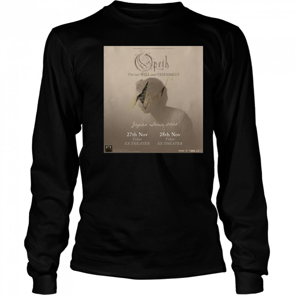 Opeth Japan Tour Nov 2025 The Last Will And Testament t-shirt Long Sleeved