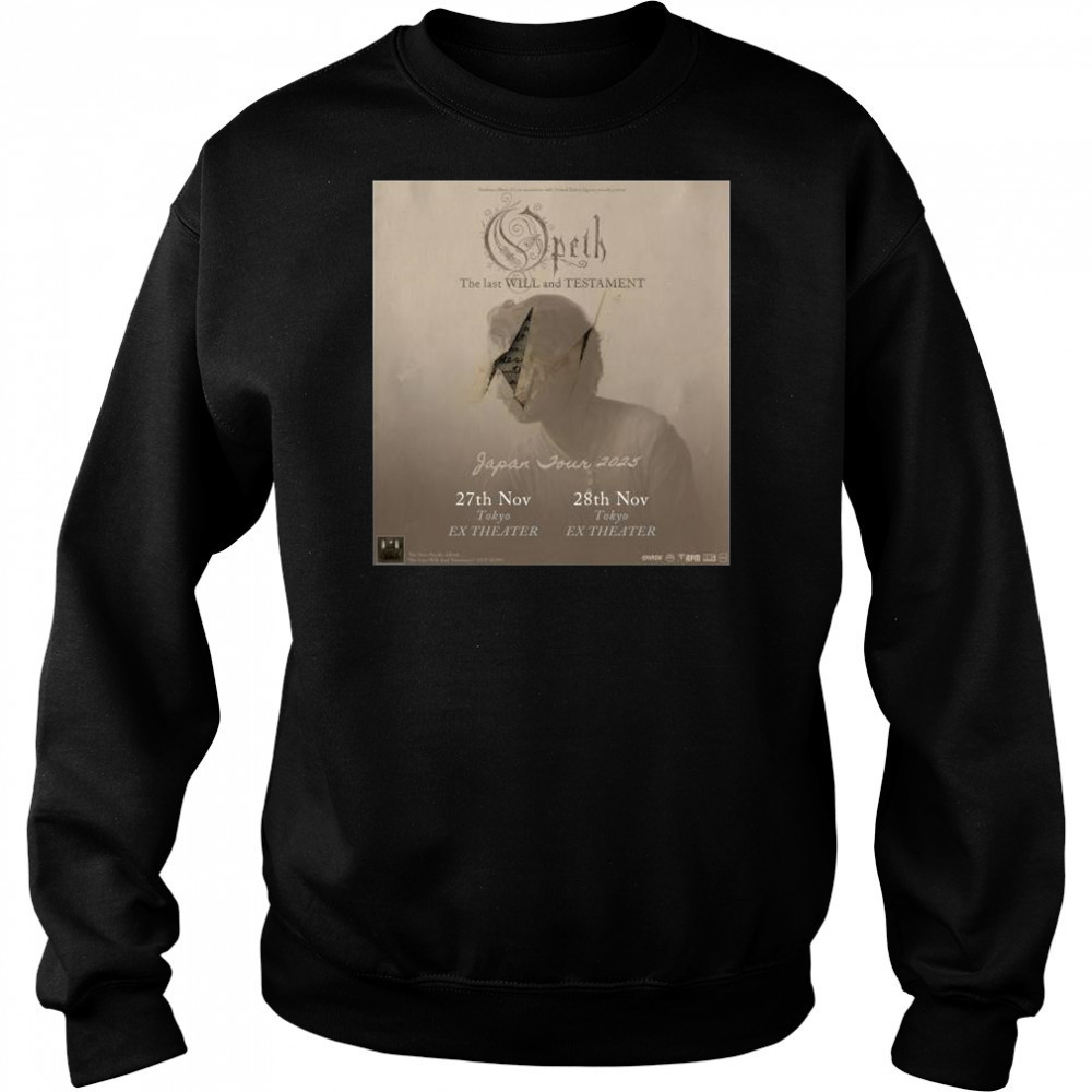 Opeth Japan Tour Nov 2025 The Last Will And Testament t-shirt Hoodie