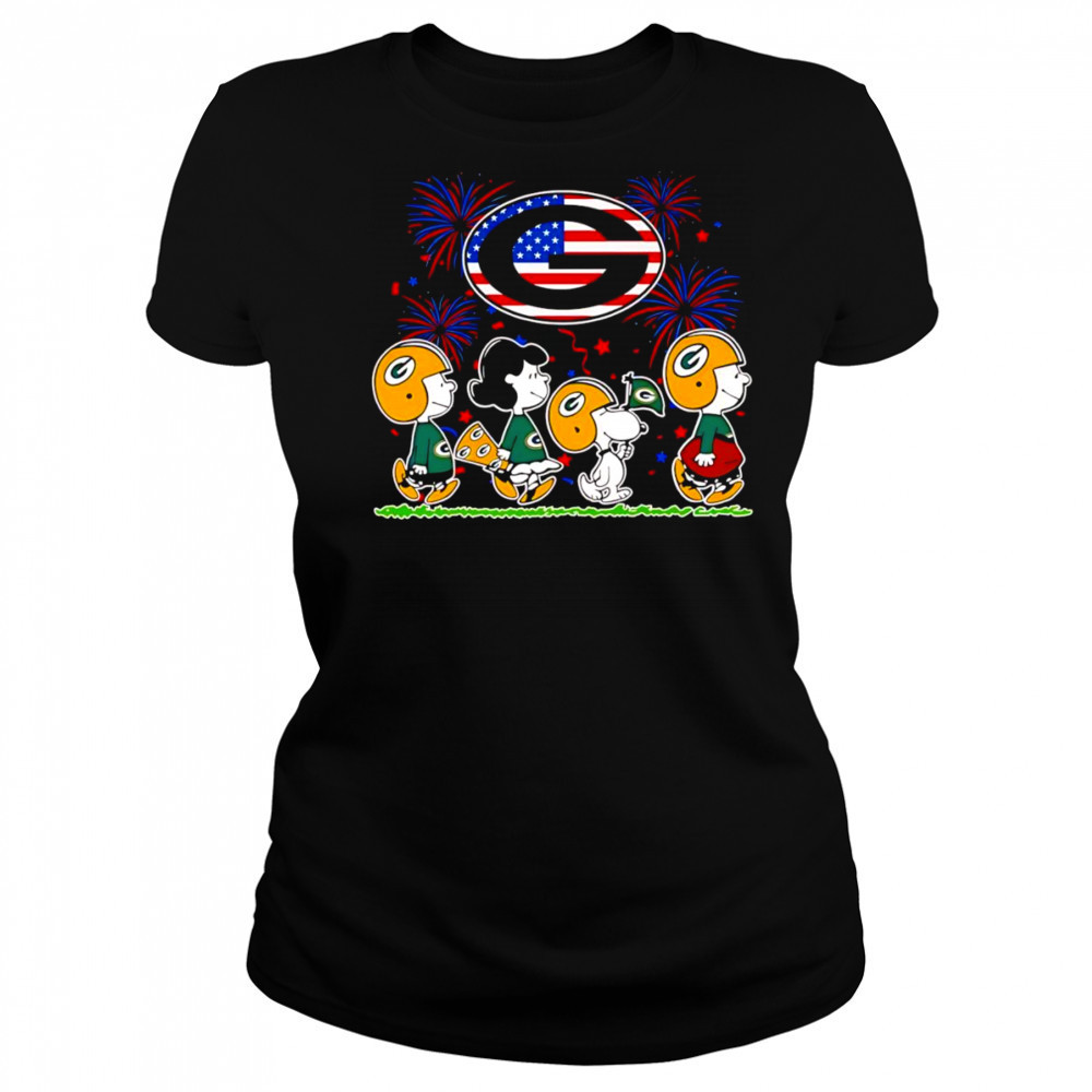 Peanuts fireworks Green Bay Packers 4th of July shirt Women's T-shirt