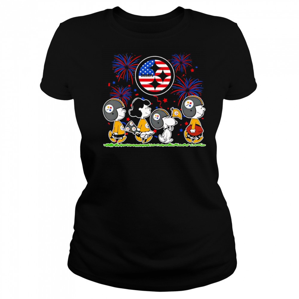 Peanuts fireworks Pittsburgh Steelers 4th of July shirt Women's T-shirt