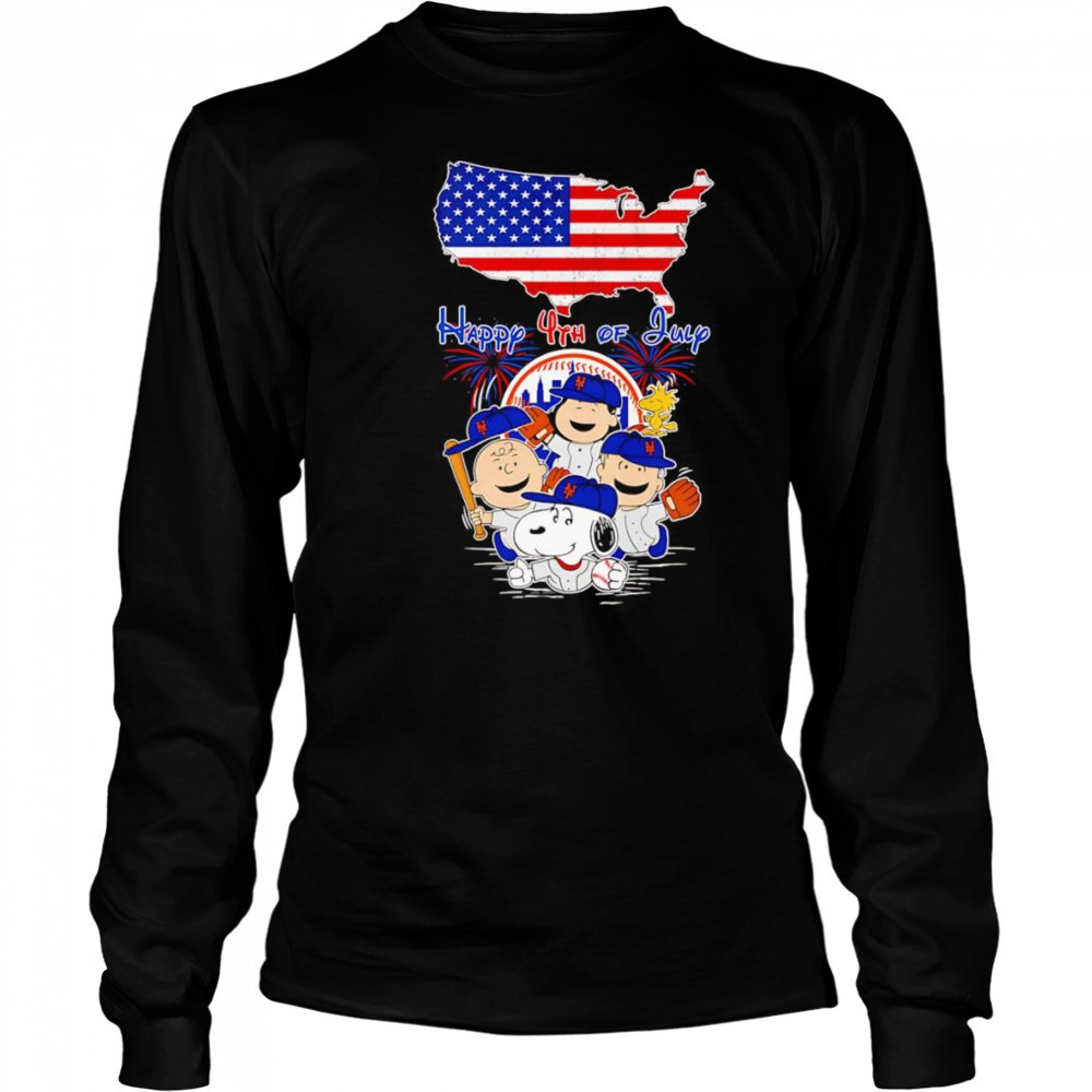 Peanuts Happy 4th of July New York Mets United States shirt Long Sleeved