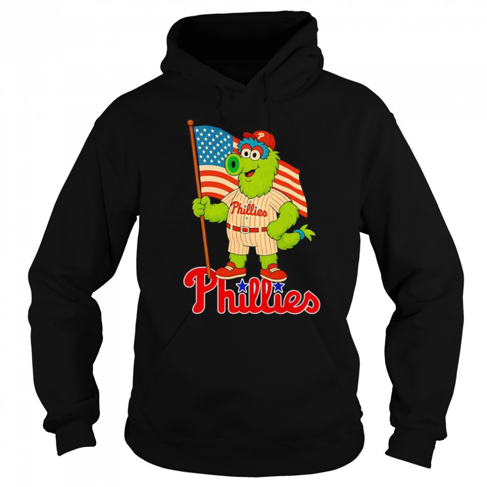 Philadelphia Phillies Phillie Phanatic mascot American flag shirt Sweatshirt