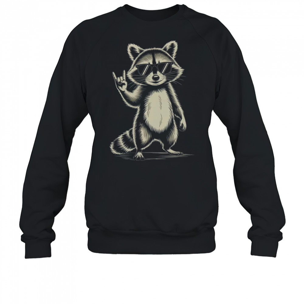 Retro Raccoon Rock Music For Men Women Funny Raccoon shirt Sweatshirt