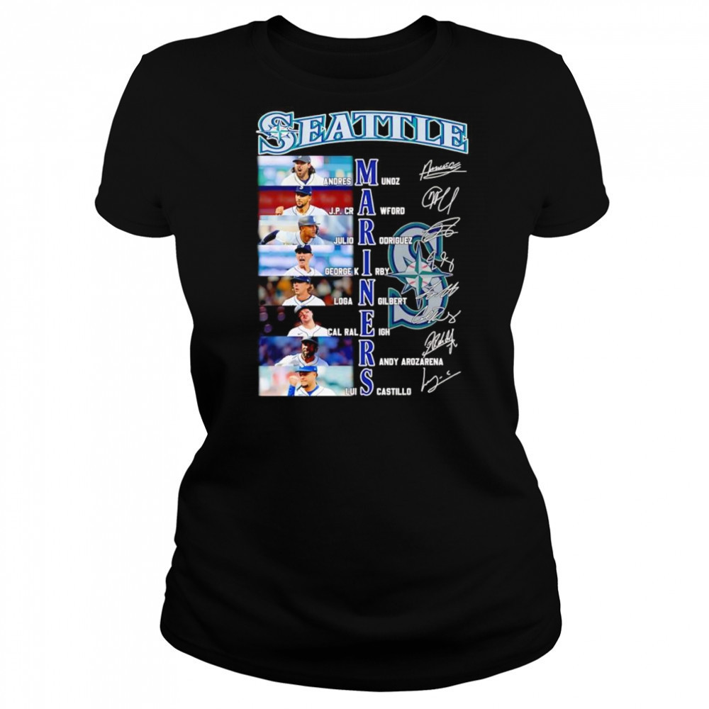 Seattle Mariners Andres Munoz JP Crawford Julio Rodriguez signature shirt Women's T-shirt