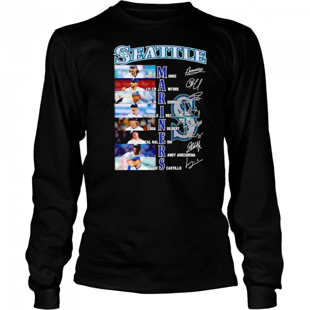 Seattle Mariners Andres Munoz JP Crawford Julio Rodriguez signature shirt Long Sleeved