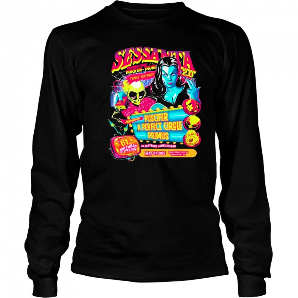 Sessanta V 2.0 May 24 2025 Primus Puscifer and A Perfect Circle Ruoff Music Center Noblesville Indiana t-shirt Long Sleeved