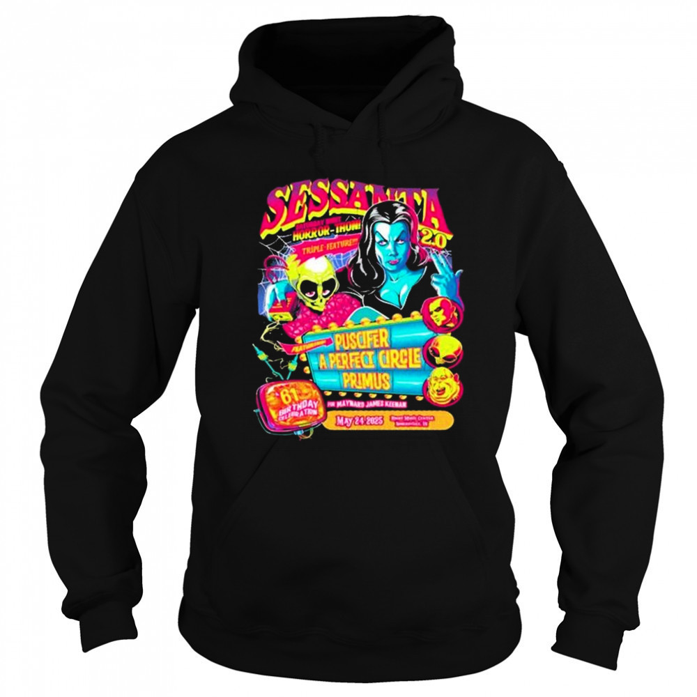 Sessanta V 2.0 May 24 2025 Primus Puscifer and A Perfect Circle Ruoff Music Center Noblesville Indiana t-shirt Sweatshirt