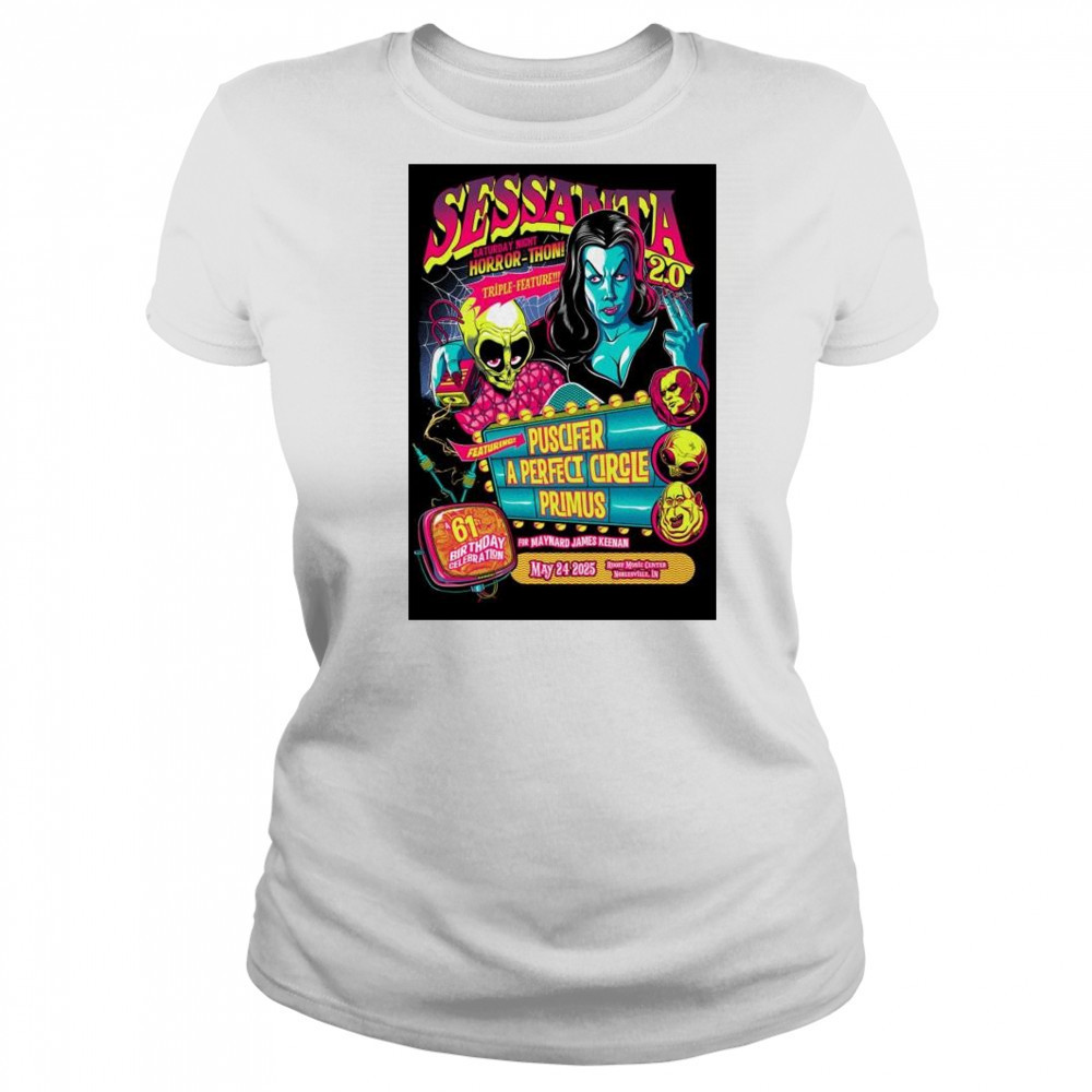Sessanta V 2.0 Primus Puscifer & A Perfect Circle Ruoff Music Center Noblesville Indiana May 24 2025 t-shirt Women's T-shirt