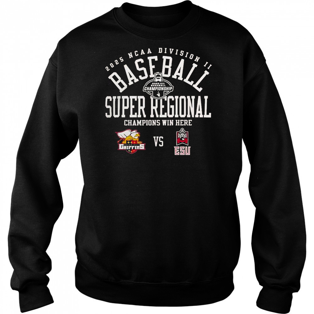 Seton Hill Griffins vs East Stroudsburg Warriors 2025 NCAA Division II Baseball Super Regional T-Shirt Hoodie
