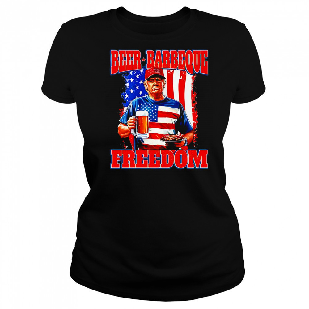 Trump 4th of July Beer Barbeque Freedom Women's T-shirt