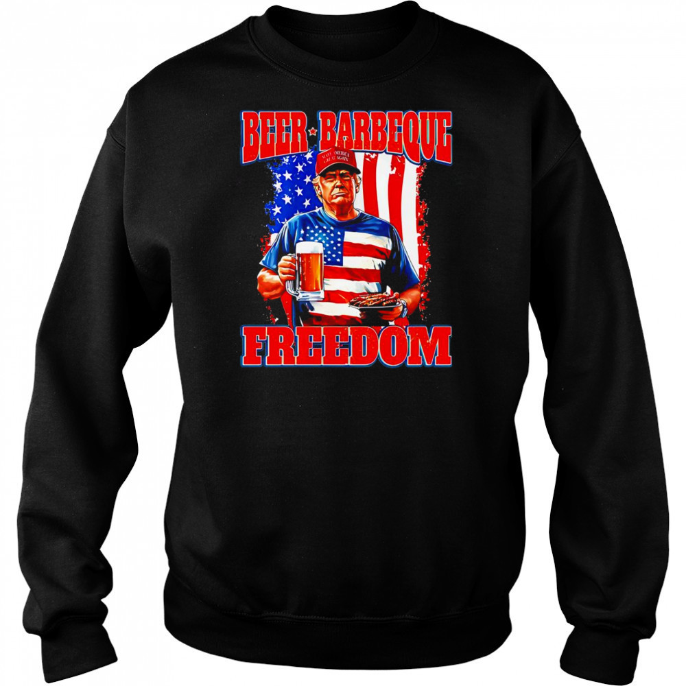 Trump 4th of July Beer Barbeque Freedom Hoodie