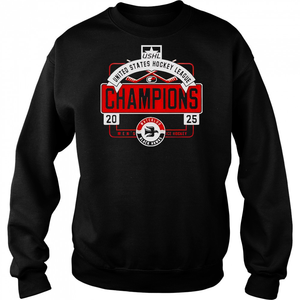 Waterloo Black Hawks USHL Champions Men’s Ice Hockey 2025 T-Shirt Hoodie