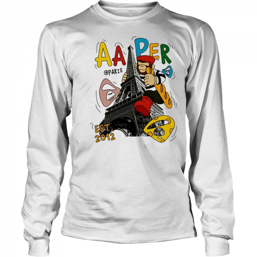 Aape Bathing Ape Eiffel Tower shirt Long Sleeved