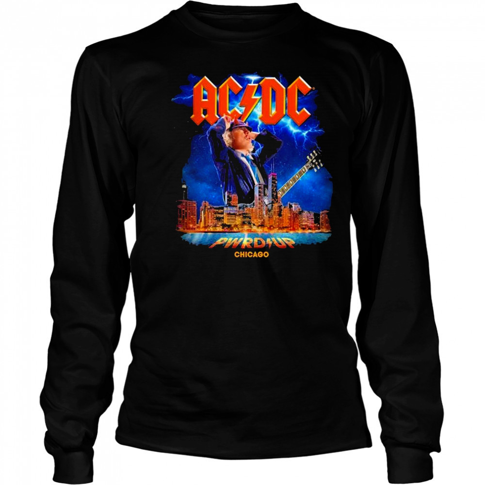 AC DC Chicago PWR UP Tour 2025 t-shirt Long Sleeved