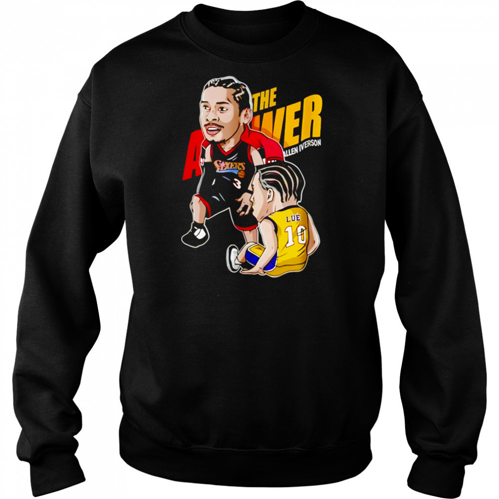 Allen Iverson Cartoon The Answer 90S Nba Fan Art shirt Hoodie