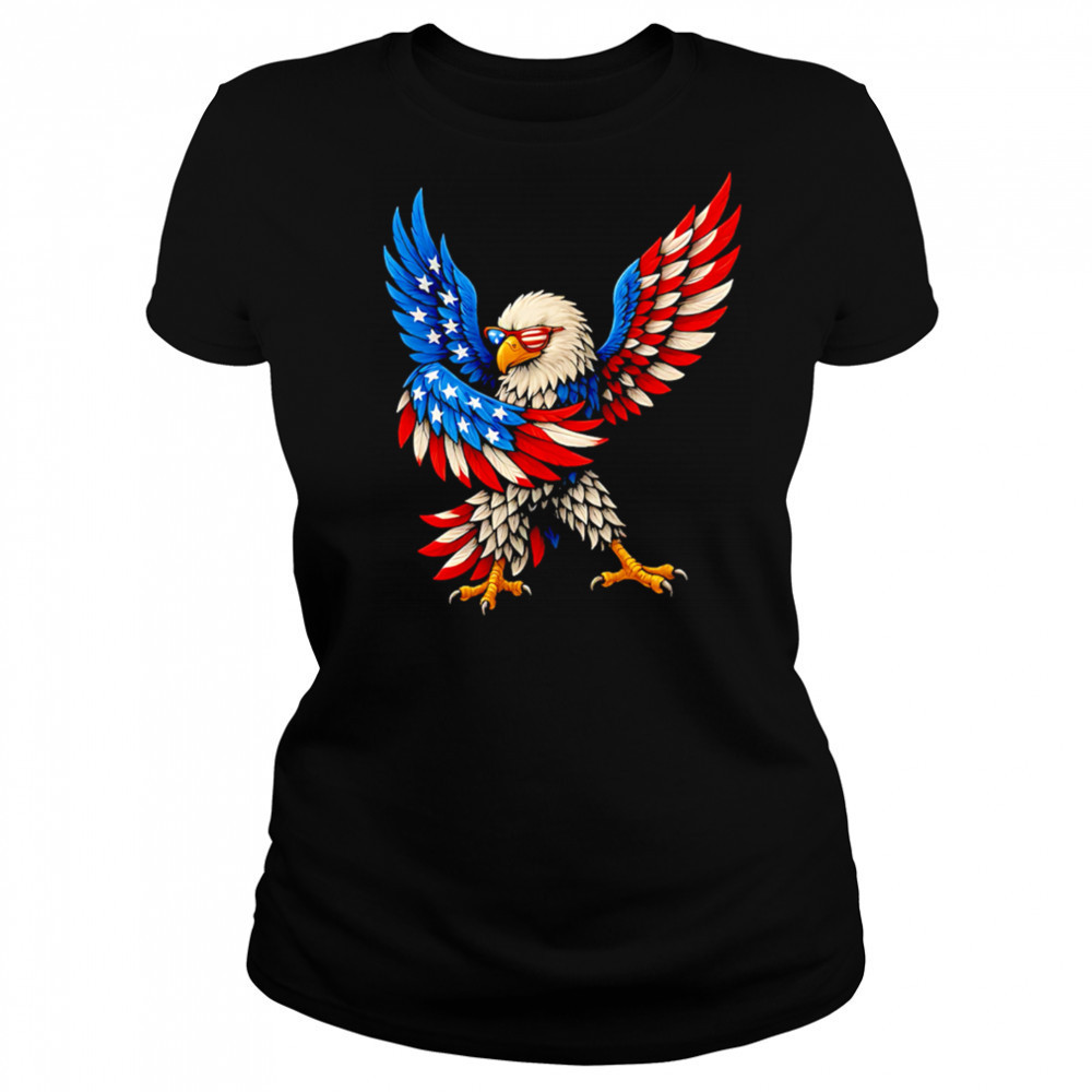 American Flag USA Dabbing Bald Eagle Patriotic 4th Of July shirt Women's T-shirt