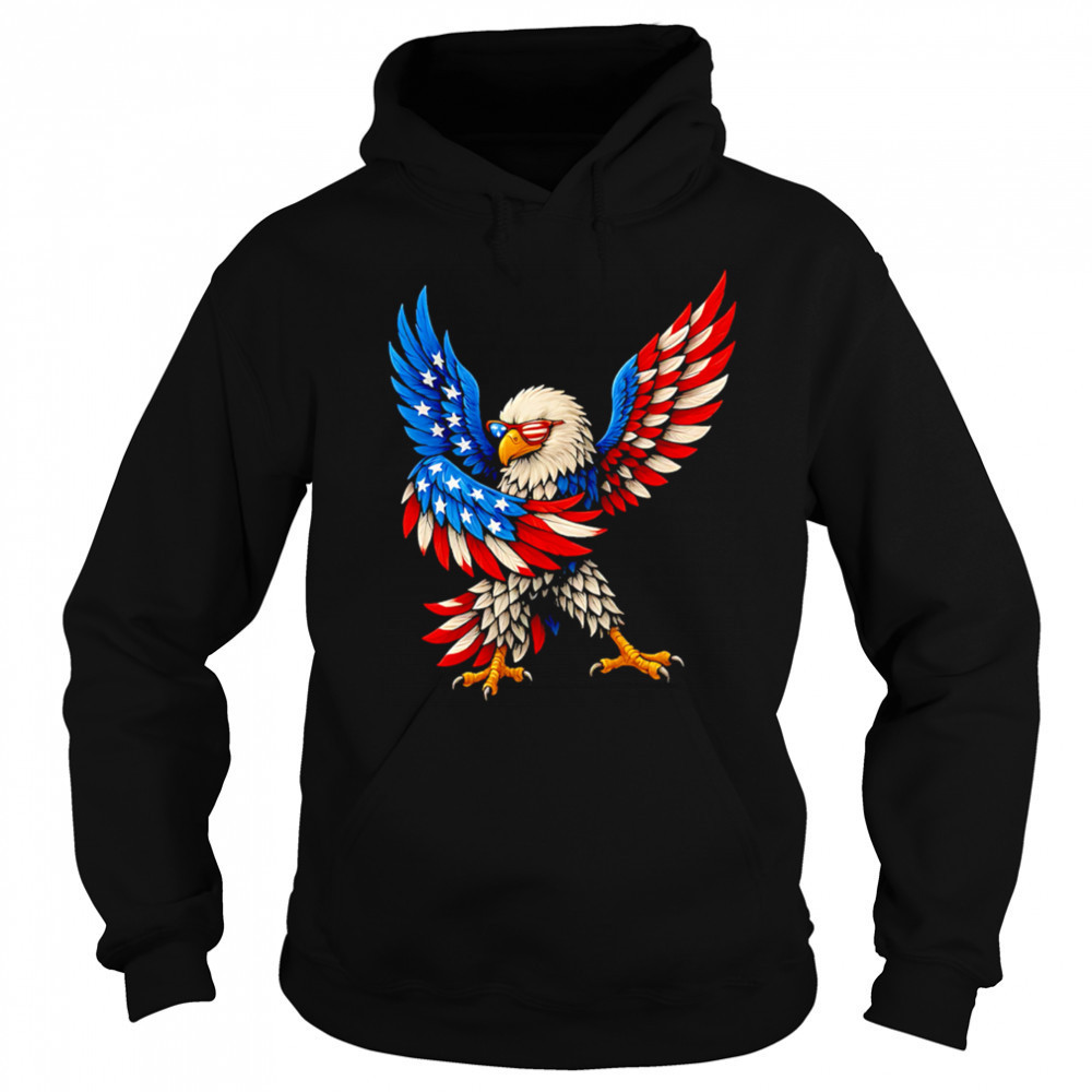 American Flag USA Dabbing Bald Eagle Patriotic 4th Of July shirt Sweatshirt