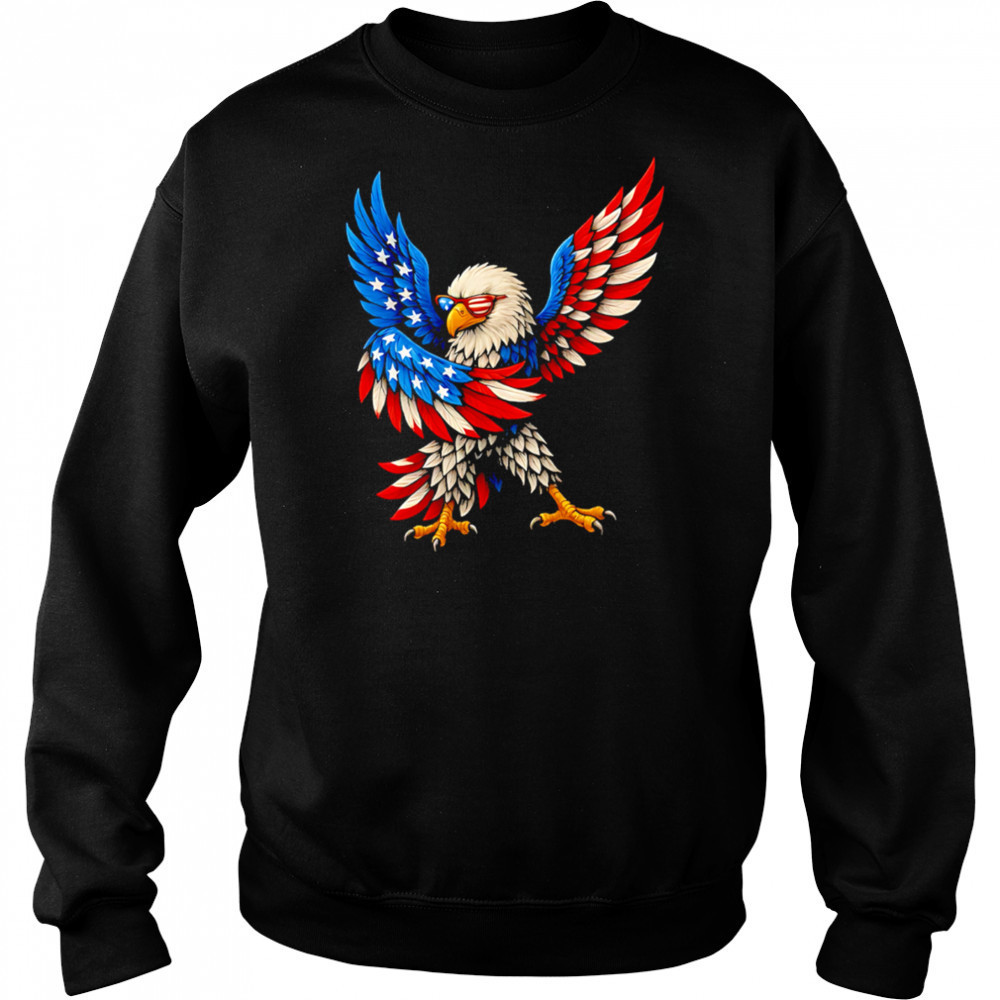 American Flag USA Dabbing Bald Eagle Patriotic 4th Of July shirt Hoodie