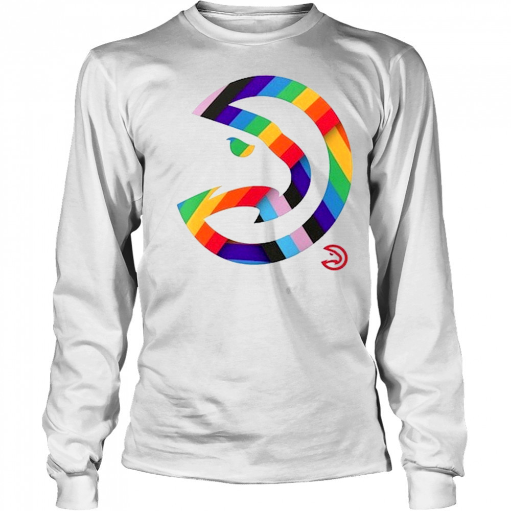 Atlanta Hawks Team Logo Pride T-Shirt Long Sleeved