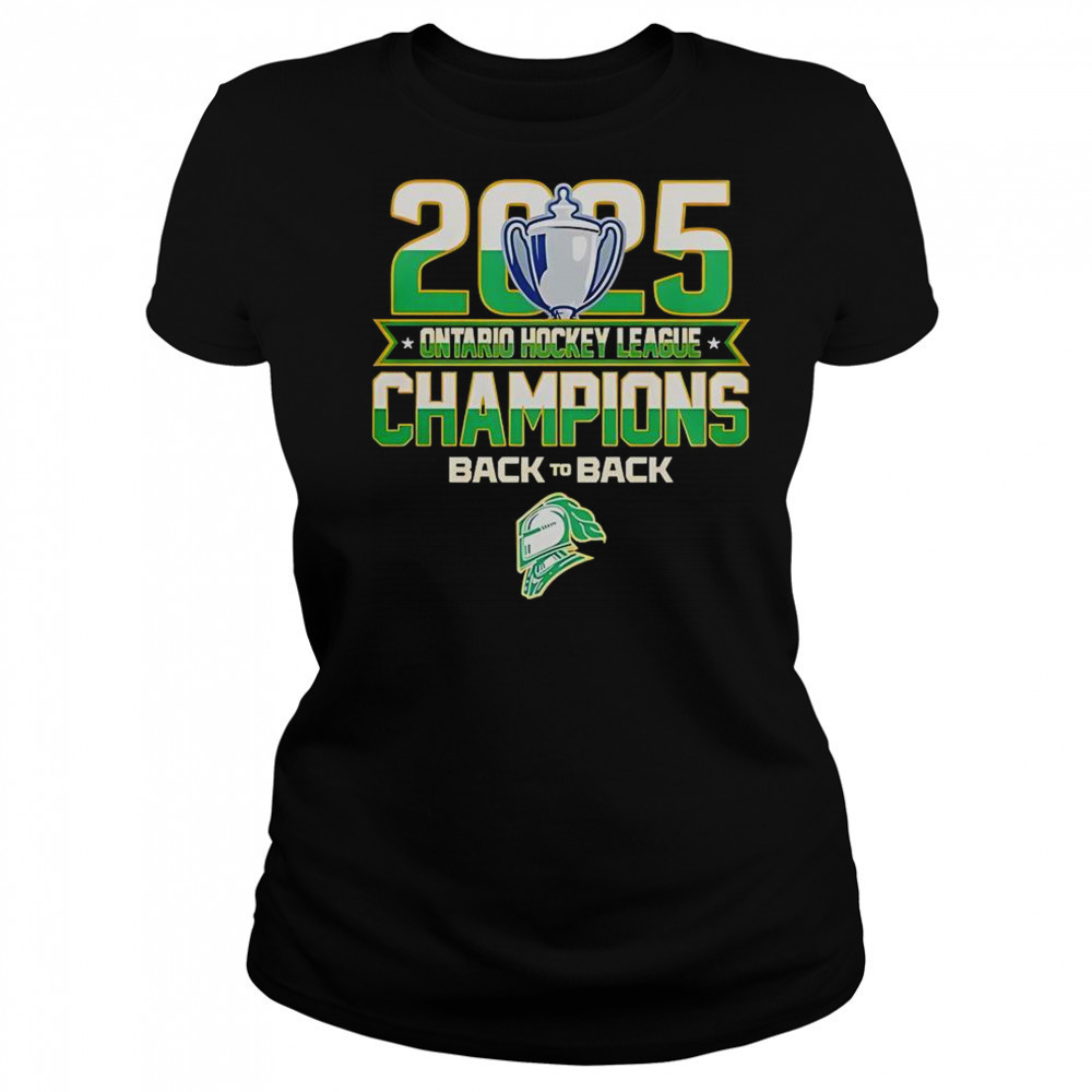 Back To Back London Knights 2025 Ontario Hockey League Champions T-Shirt Women's T-shirt