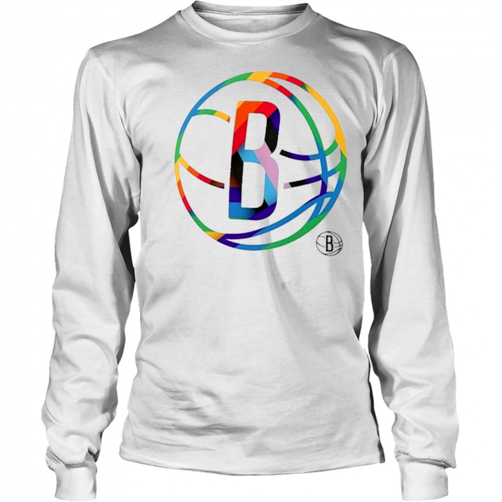 Brooklyn Nets Team Logo Pride T-Shirt Long Sleeved