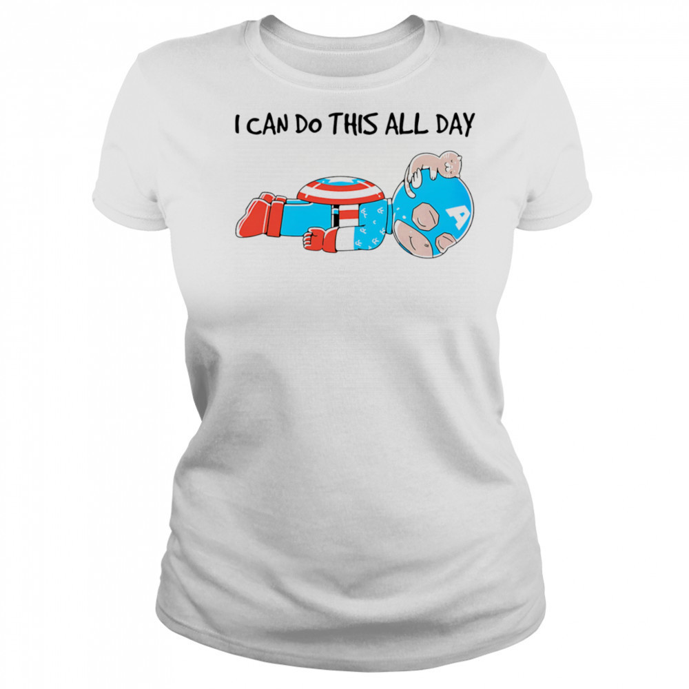 Captain America and cat I can do this all day shirt Women's T-shirt