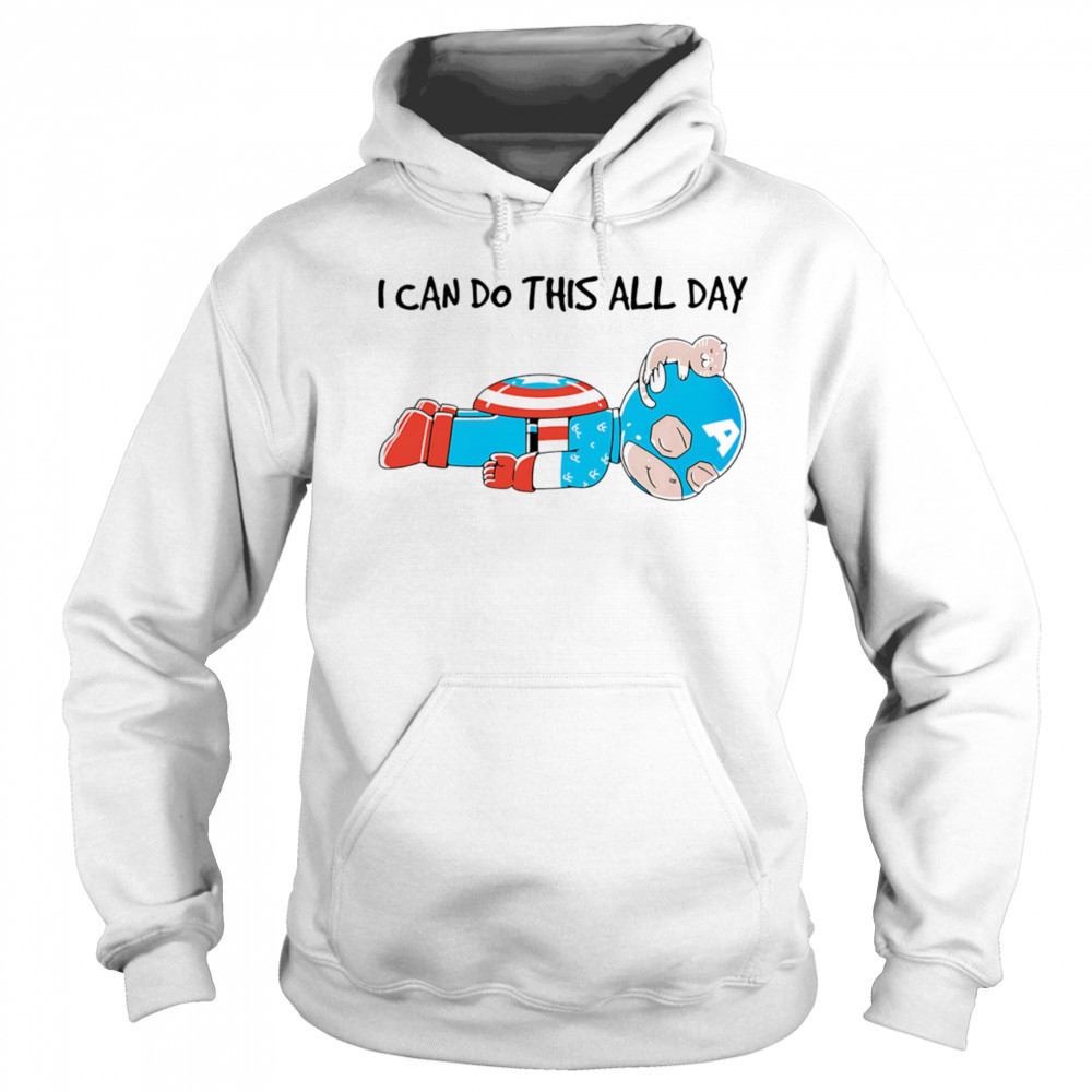 Captain America and cat I can do this all day shirt Sweatshirt