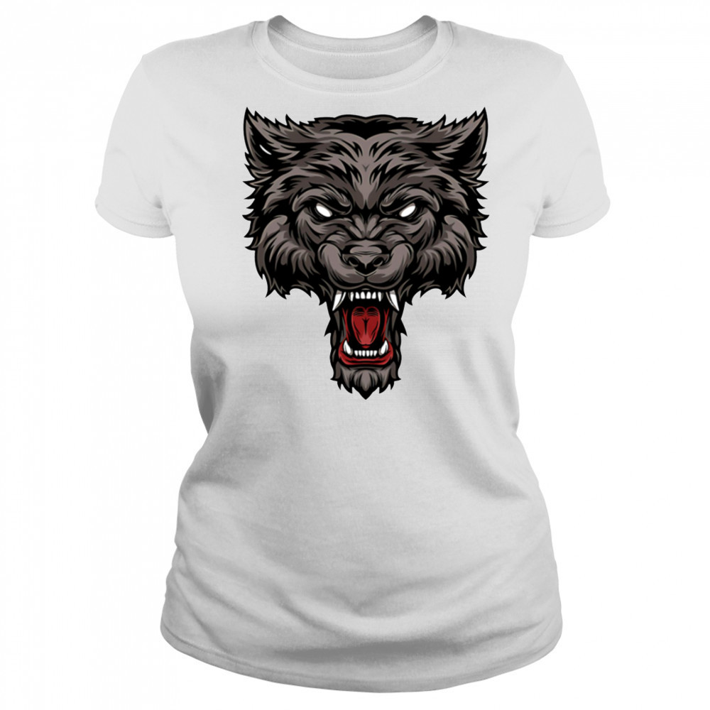 Ferocious Wolf Illustration Head shirt Women's T-shirt