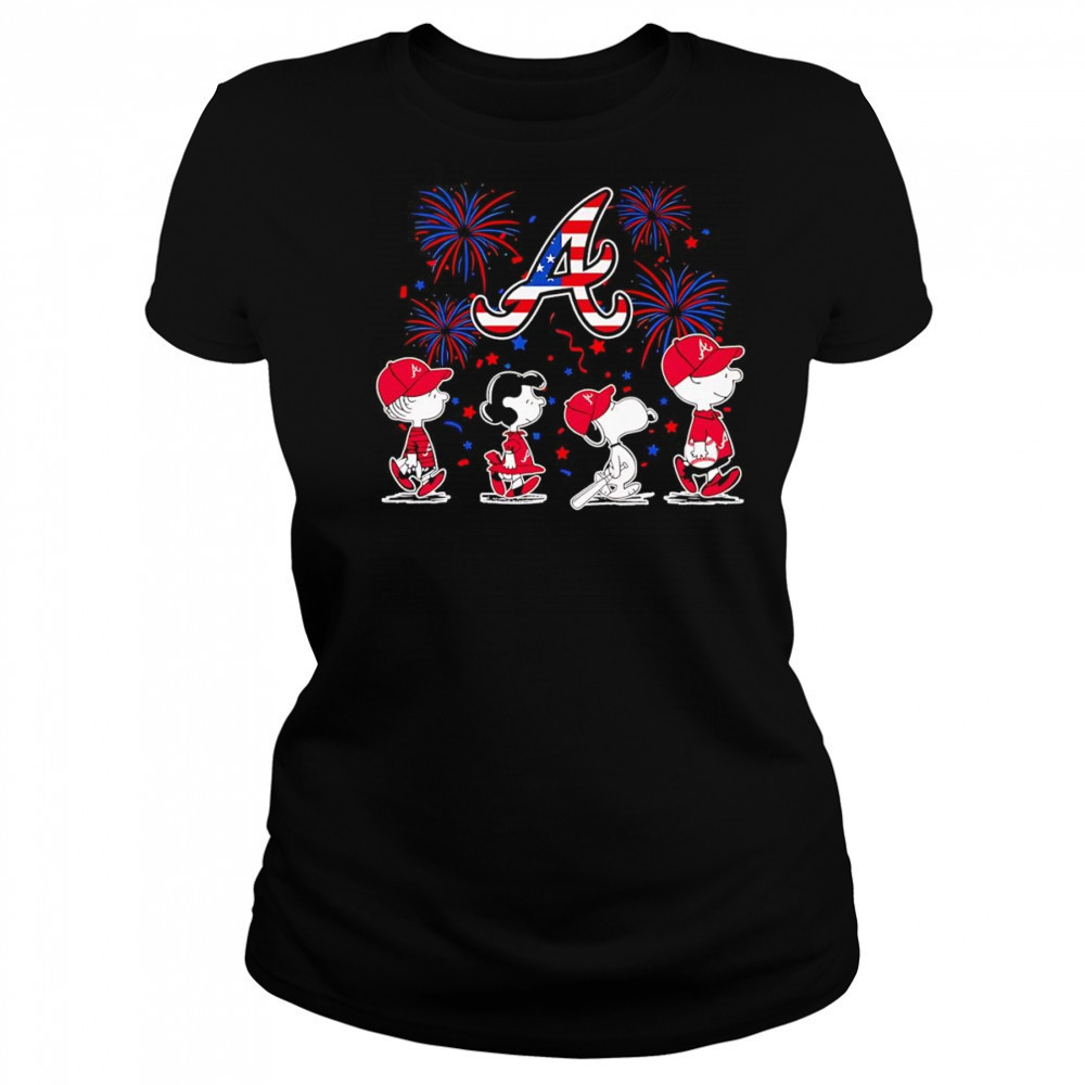 Fireworks Peanuts 4th of July Atlanta Braves shirt Women's T-shirt
