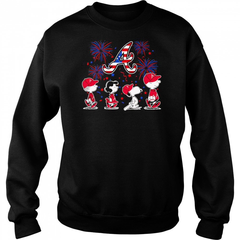 Fireworks Peanuts 4th of July Atlanta Braves shirt Hoodie