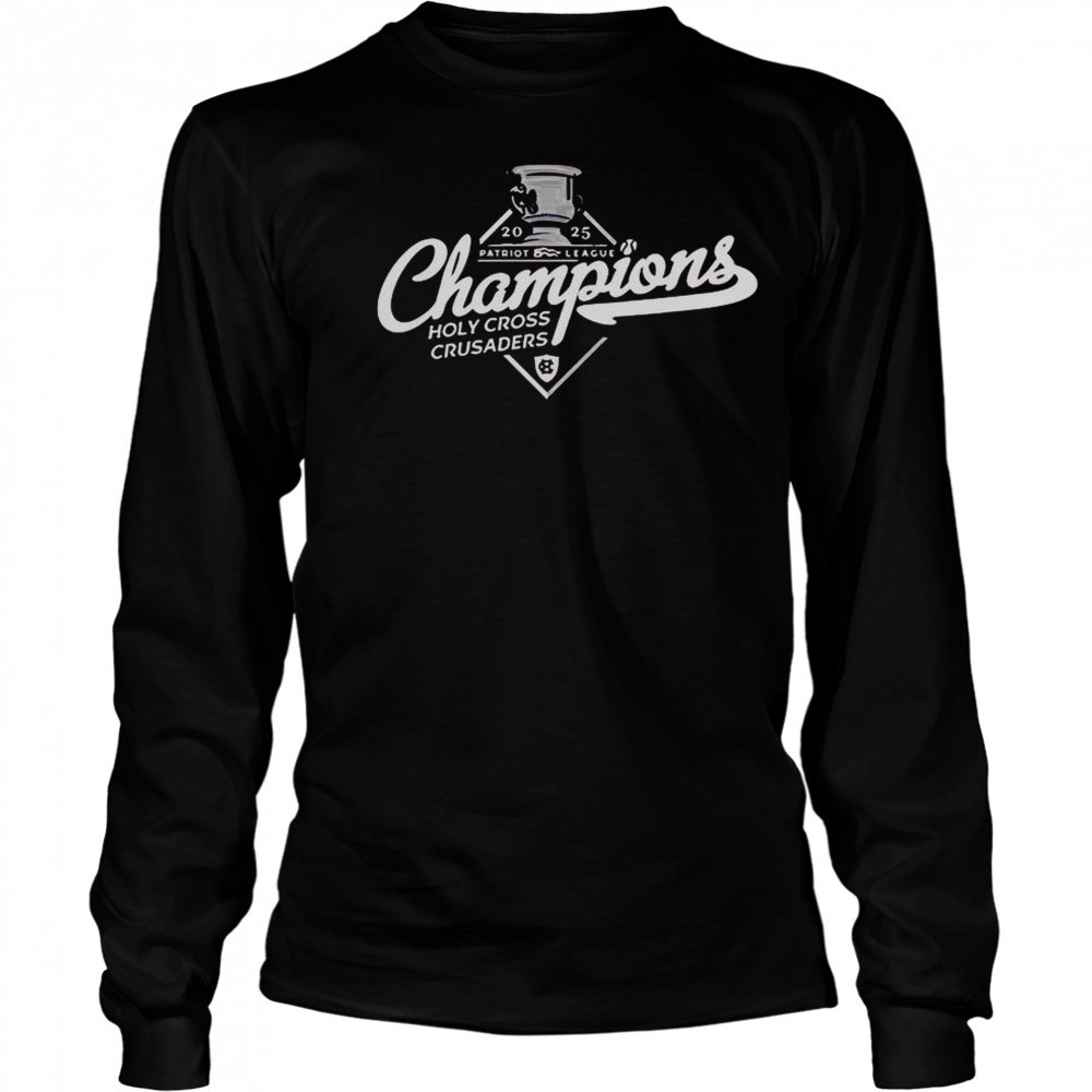 Holy Cross Crusaders 2025 Patriot League Champions Trophy Logo T-Shirt Long Sleeved