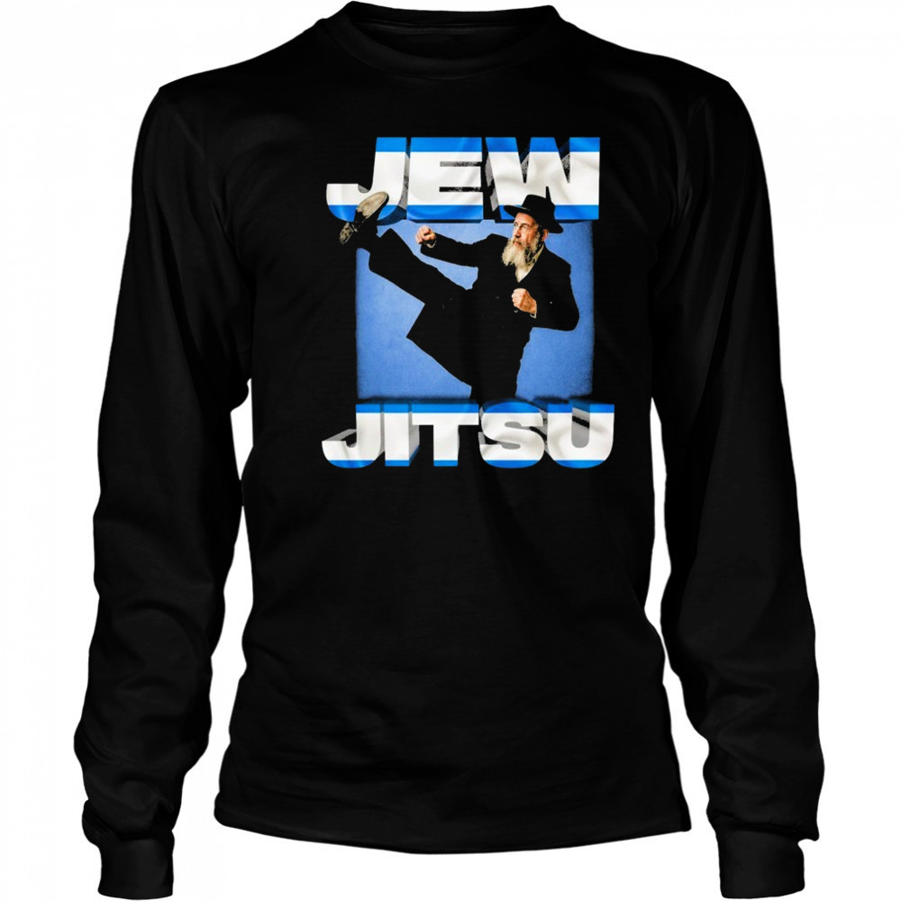Jew Jitsu Israel Flag T-shirt Long Sleeved