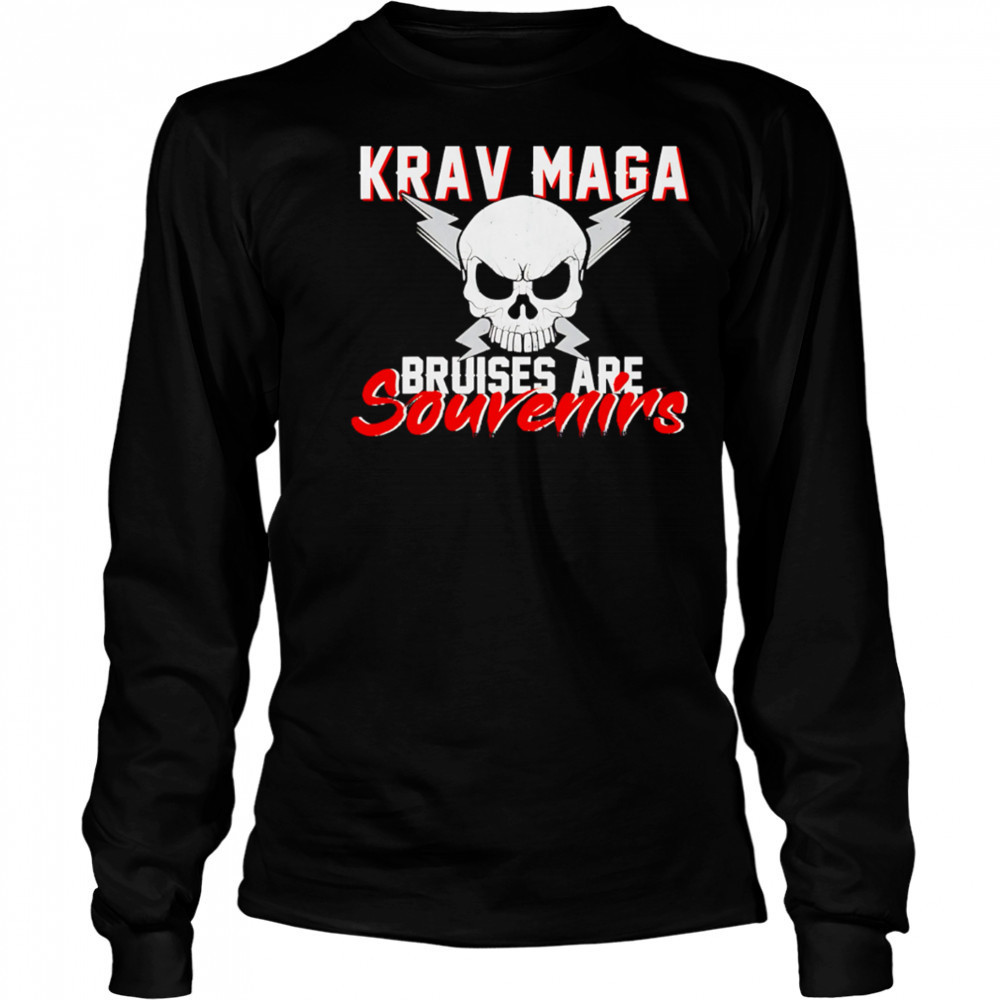 Krav Maga Bruises Are Souvenirs Skull shirt Long Sleeved