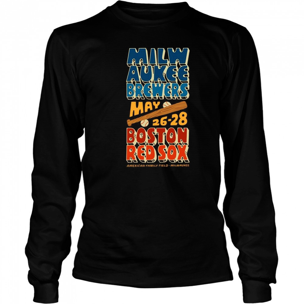 Milwaukee Brewers Vs Boston Red Sox May 26-28 2025 American Family Field Milwaukee Vintage t-shirt Long Sleeved