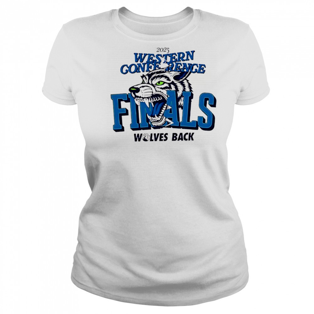 Minnesota Timberwolves 2025 Western Conference Finals Wolves back logo T shirt Women's T-shirt